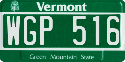 VT license plate WGP516