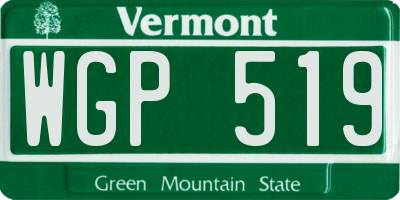 VT license plate WGP519