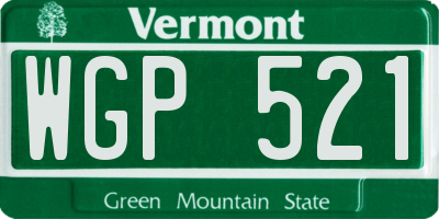 VT license plate WGP521
