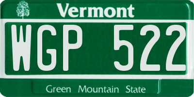 VT license plate WGP522