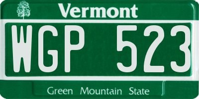 VT license plate WGP523