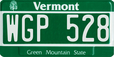 VT license plate WGP528