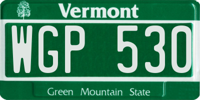 VT license plate WGP530