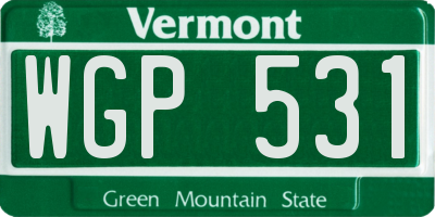 VT license plate WGP531