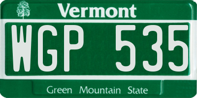 VT license plate WGP535