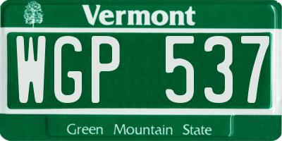 VT license plate WGP537