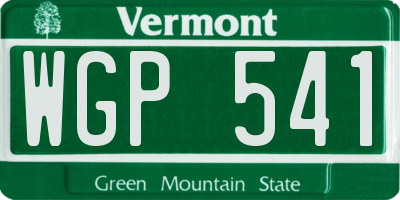 VT license plate WGP541