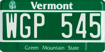 VT license plate WGP545