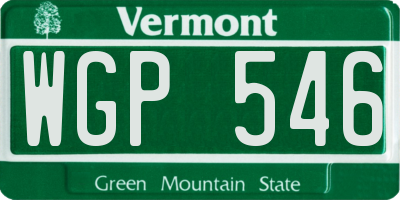 VT license plate WGP546