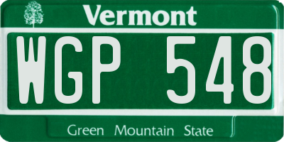 VT license plate WGP548