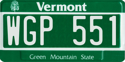 VT license plate WGP551