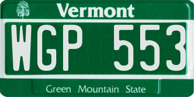 VT license plate WGP553
