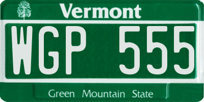 VT license plate WGP555