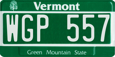 VT license plate WGP557