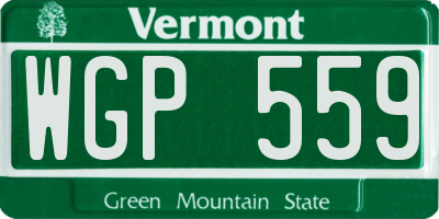 VT license plate WGP559