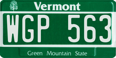 VT license plate WGP563