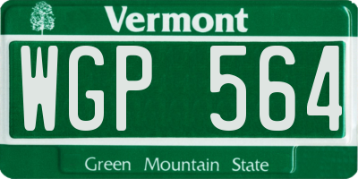 VT license plate WGP564