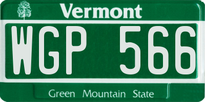 VT license plate WGP566