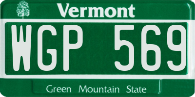 VT license plate WGP569