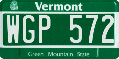 VT license plate WGP572