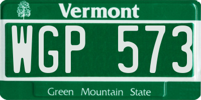 VT license plate WGP573
