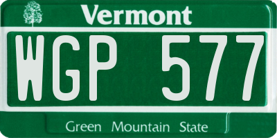 VT license plate WGP577