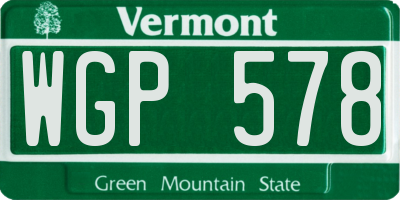 VT license plate WGP578