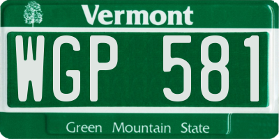 VT license plate WGP581