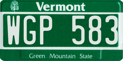 VT license plate WGP583