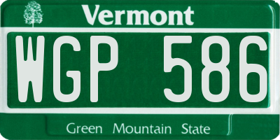 VT license plate WGP586