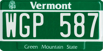 VT license plate WGP587