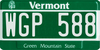 VT license plate WGP588