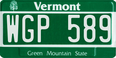 VT license plate WGP589