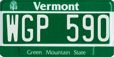 VT license plate WGP590