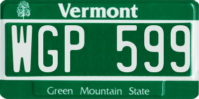 VT license plate WGP599