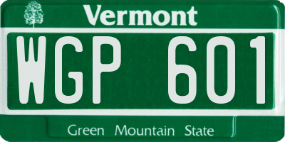 VT license plate WGP601