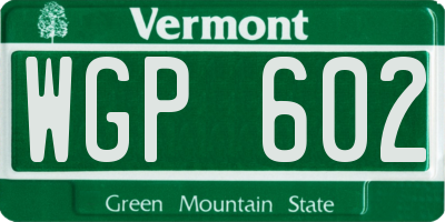 VT license plate WGP602