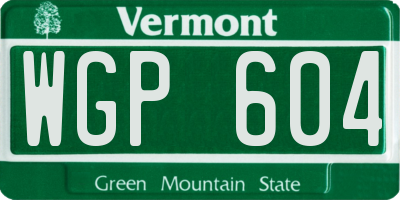 VT license plate WGP604