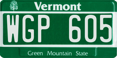 VT license plate WGP605