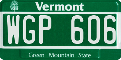 VT license plate WGP606