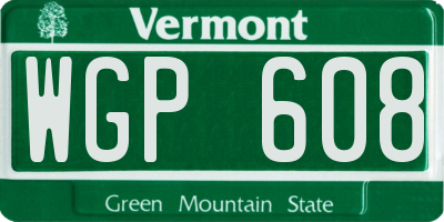 VT license plate WGP608