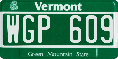 VT license plate WGP609