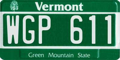 VT license plate WGP611