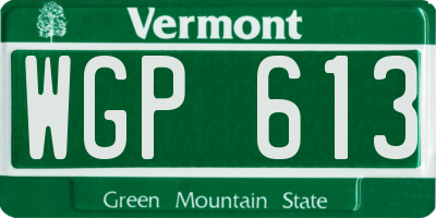VT license plate WGP613