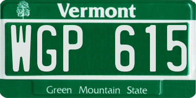 VT license plate WGP615