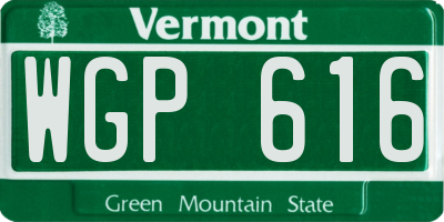 VT license plate WGP616