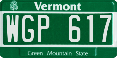 VT license plate WGP617