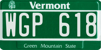 VT license plate WGP618