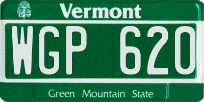 VT license plate WGP620