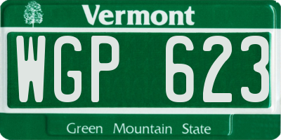 VT license plate WGP623